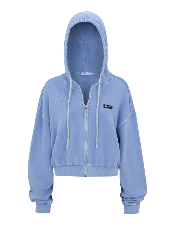 Cloudy cropped zip up
